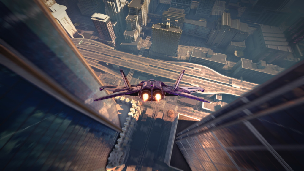 Saints Row: The Third Remastered flying gameplay.
