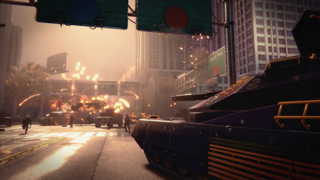 Tank gameplay in Saints Row: The Third Remastered.