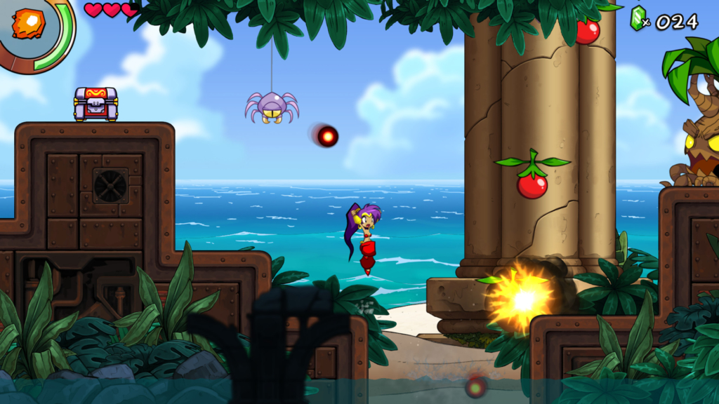 Shantae and the Seven Sirens platforming gameplay.