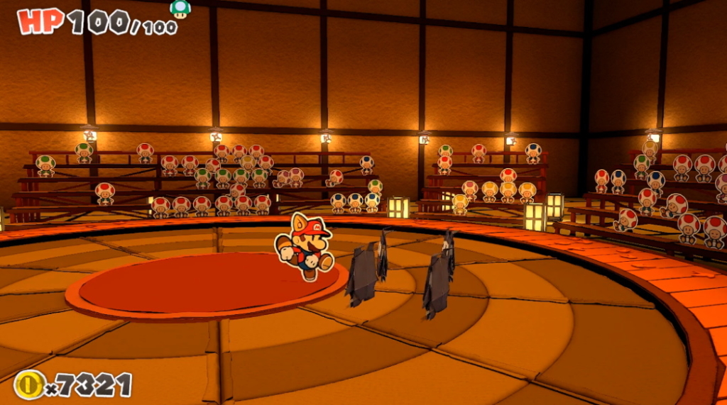 Paper Mario: The Origami King battle gameplay.