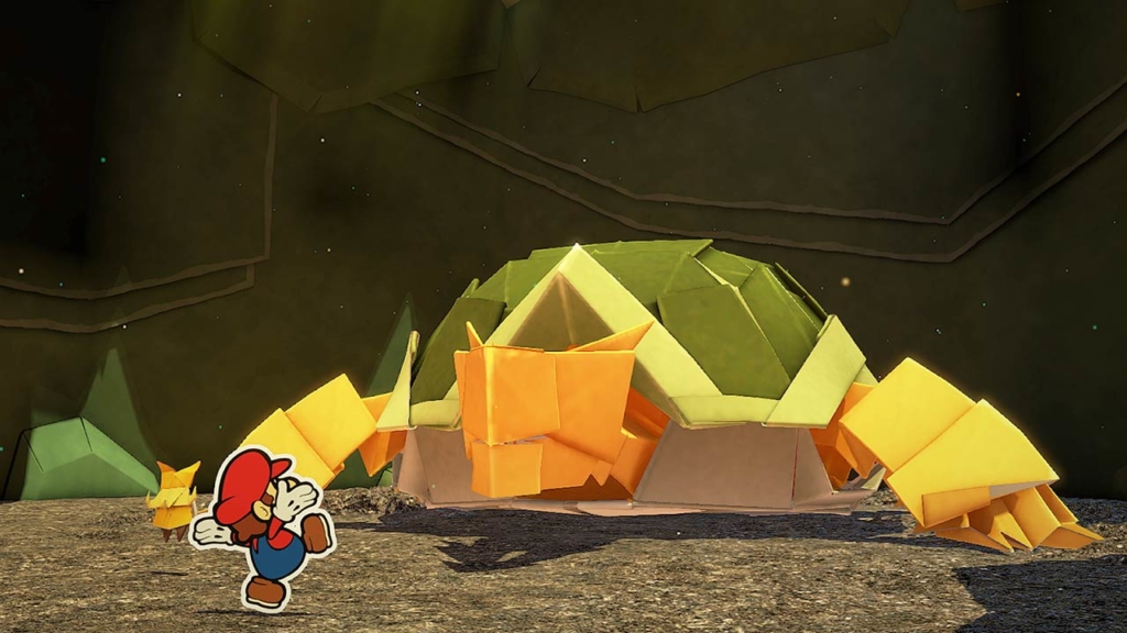 Paper Mario: The Origami King boss battle.