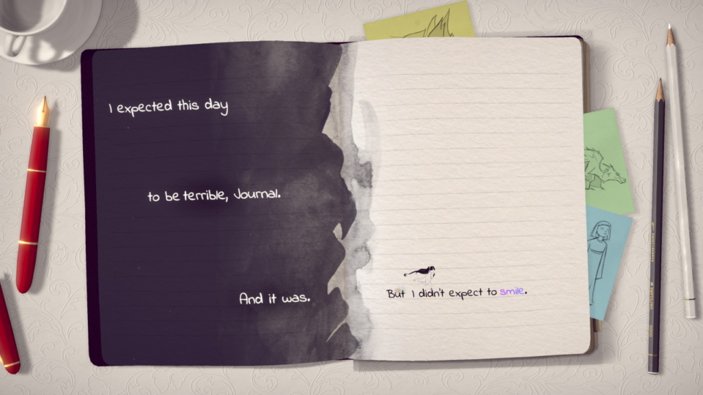 Lost Words: Beyond the Page notebook gameplay.